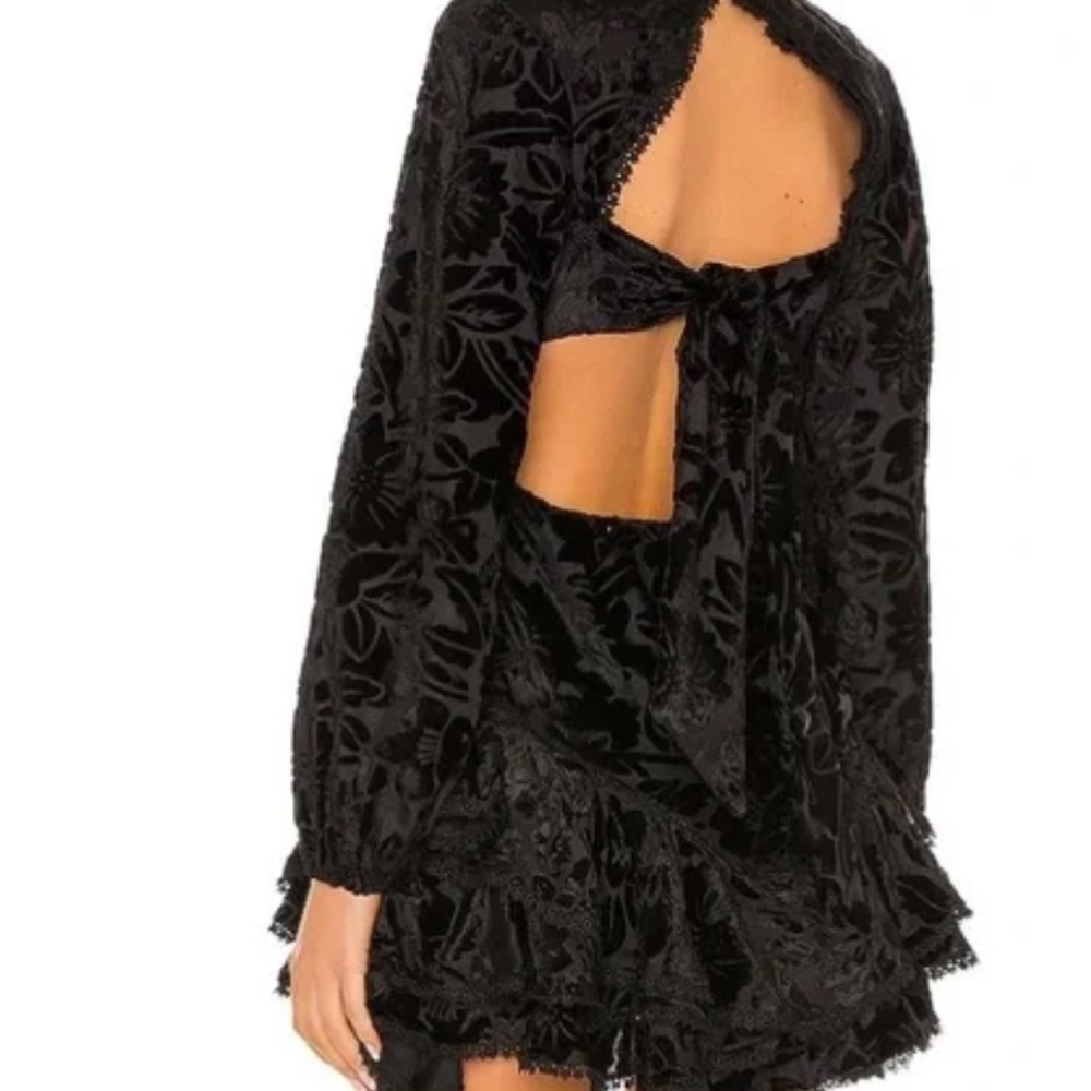 Hemant and Nandita black velvet backless dress